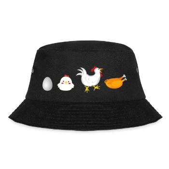 evolution egg chicken rooster hen original - Bucket Hat - black - Front - Lela (165cm)