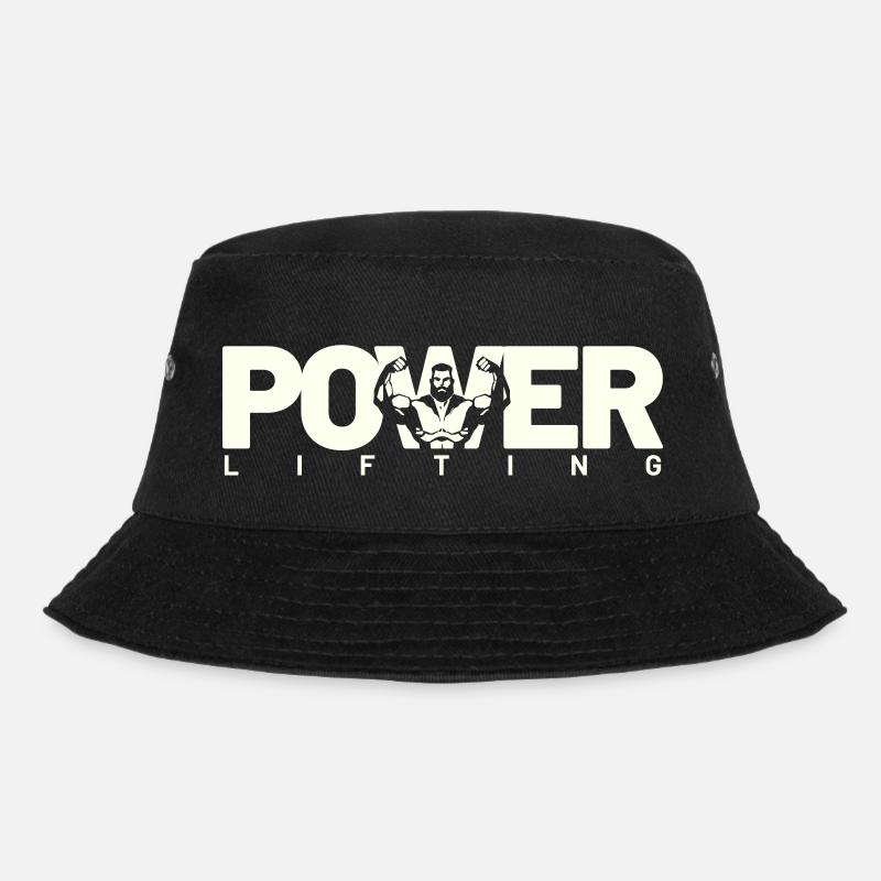 power lifting white - Bucket Hat - black