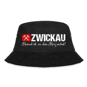 Zwickau Heimat ist wo dein Herz wohnt - Bucket Hat - Schwarz - Vorne - Lela (165cm)
