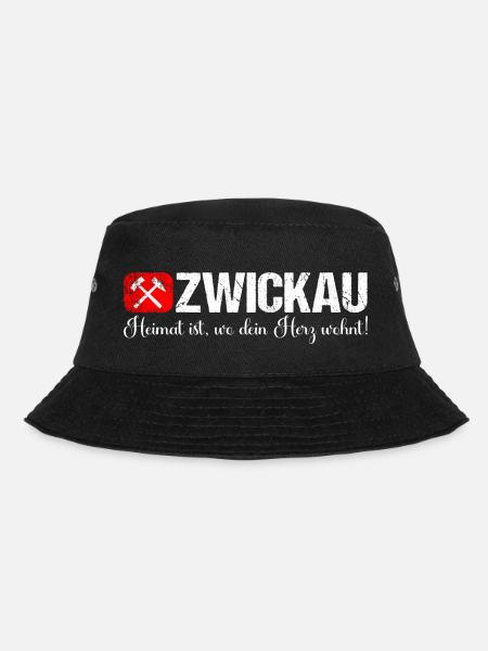 Zwickau Heimat ist wo dein Herz wohnt - Bucket Hat - Schwarz