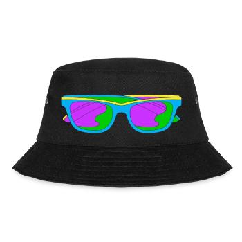 Neonbrille Trippy Techno Color - Bucket Hat - Schwarz - Vorne - Lela (165cm)