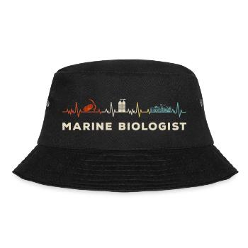 Marine Biology Marine Biologist Science Heartbeat - Bucket Hat - Schwarz - Vorne - Lela (165cm)