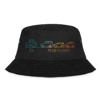 Ich und meine Follower Traktor Trekker Bauer Gesch - Bucket Hat - Schwarz - Vorne - Lela (165cm)