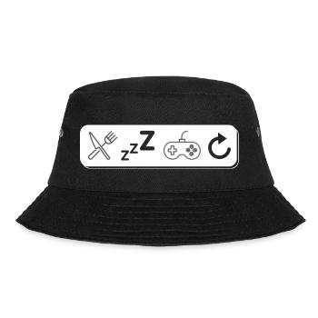 Eat Sleep Game Repeat - Bucket Hat - black - Front - Lela (165cm)