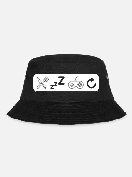 Eat Sleep Game Repeat - Bucket Hat - black