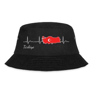 Türkiye Herzschlag Ich liebe Türkei Flagge - Bucket Hat - Schwarz - Vorne - Lela (165cm)