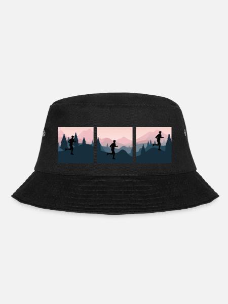 trailrunning "läuft in den bergen" alpincross - Bucket Hat - Schwarz