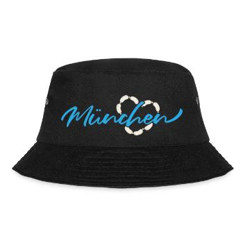 Mein Herz schlägt für München - Blau - Bucket Hat - Schwarz - Vorne - Lela (165cm)
