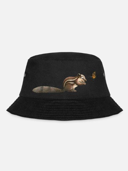 kleines Streifenhörnchen - Bucket Hat - Schwarz