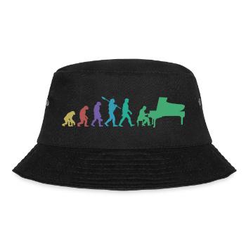 Evolution of man Piano Musician Retro Vintage - Bucket Hat - black - Front - Lela (165cm)