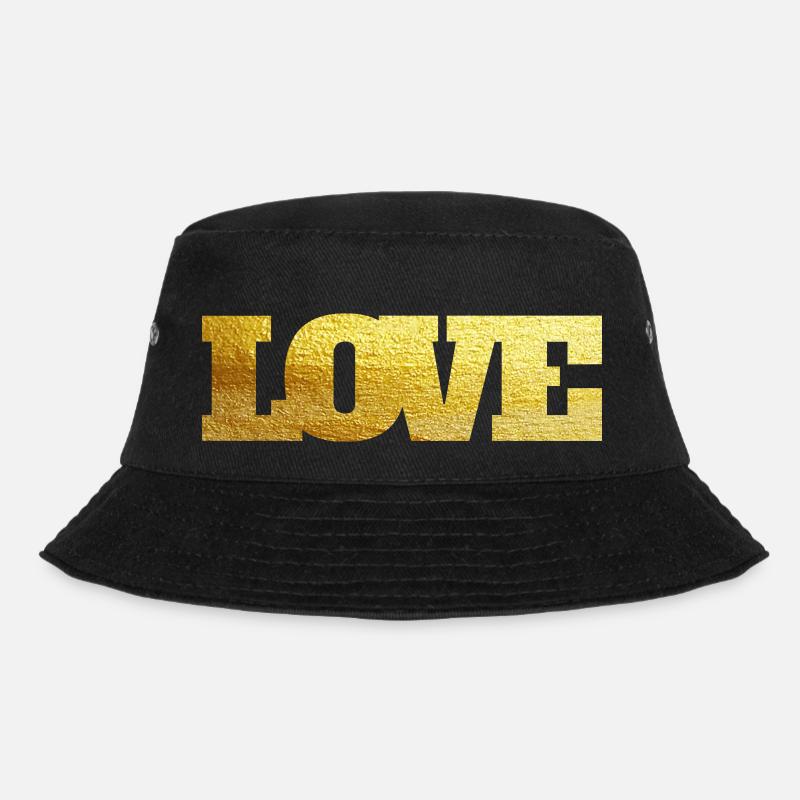 L O V E gold - Bucket Hat - Schwarz