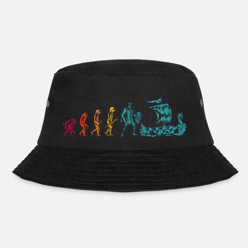 Evolution Mittelalter Geschenk für Wikinger Liebha - Bucket Hat - Schwarz