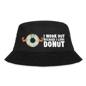 Ich trainiere, weil ich Donut liebe - Bucket Hat - Schwarz - Vorne - Lela (165cm)