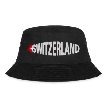 SWITZERLAND CLAIM Wulst mit Wappen hälftig - Bucket Hat - Schwarz - Vorne - Lela (165cm)