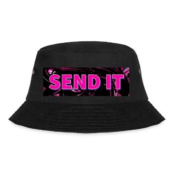 SEND IT Boxlogo - Bucket Hat - Schwarz - Vorne - Lela (165cm)