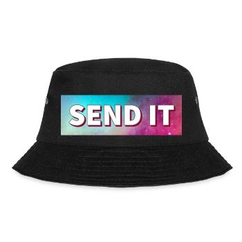 SEND IT Boxlogo - Bucket Hat - Schwarz - Vorne - Lela (165cm)