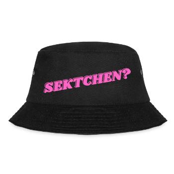 Sektchen? Ein Sekt geht immer. - Bucket Hat - Schwarz - Vorne - Lela (165cm)