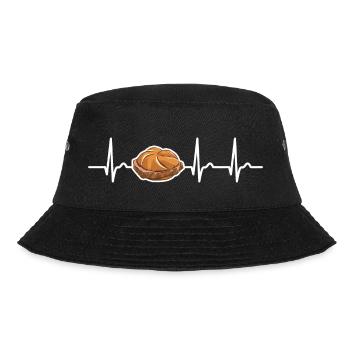 Leberkas Semmel ECG - Leberkäse Fleischkäse - Bucket Hat - black - Front - Lela (165cm)