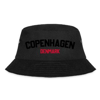 Kopenhagen, Dänemark - Bucket Hat - Schwarz - Vorne - Lela (165cm)
