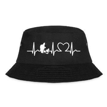 Heart Curve - Pulse Denmark - Travel - Nation - Bucket Hat - black - Front - Lela (165cm)