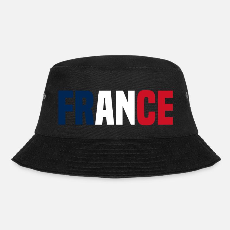 Frankreich - Bucket Hat - Schwarz