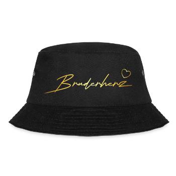 Bruderherz Geschenk in Gold - Bucket Hat - Schwarz - Vorne - Lela (165cm)
