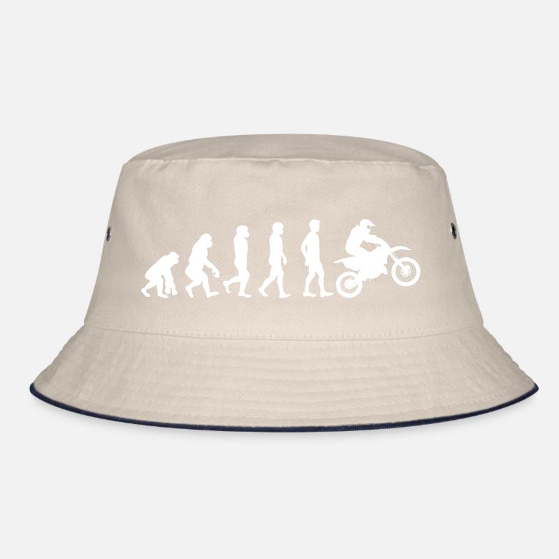 Motocross motorrad evolution weiß Bucket Hat