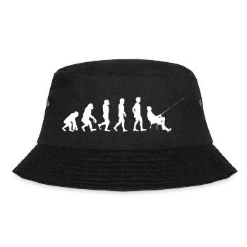 Angler Evolution weiß - Bucket Hat - Schwarz - Vorne - Lela (165cm)