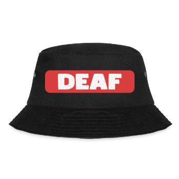 Deaf Tag, Gift For The Hearing Impaired - Bucket Hat - black - Front - Lela (165cm)