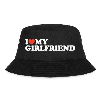 I love my girlfriend heart shirt - Bucket Hat - black - Front - Lela (165cm)