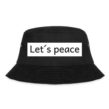 Let´s peace - Frieden - Bucket Hat - Schwarz - Vorne - Lela (165cm)