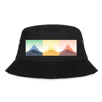 Gebirgslandschaft Geometrische Kunst - Bucket Hat - Schwarz - Vorne - Lela (165cm)