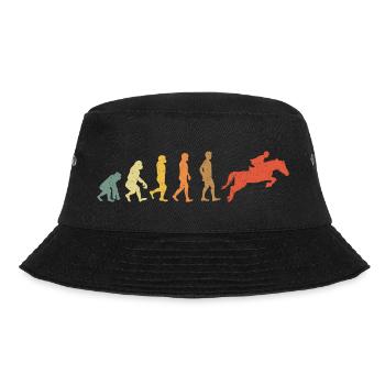Pferd Reiten Evolution Vintge Retro - Bucket Hat - Schwarz - Vorne - Lela (165cm)