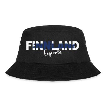 Finnland Experte Flagge Urlaub Geschenk - Bucket Hat - Schwarz - Vorne - Lela (165cm)