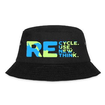 ReCycle ReUse ReNew ReThink - Bucket Hat - Schwarz - Vorne - Lela (165cm)