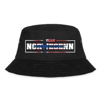 Team Norwegen Flagge Urlaub Geschenk - Bucket Hat - Schwarz - Vorne - Lela (165cm)