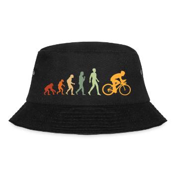Evolution Radfahrer Geschenk für Radfahrer Fahrrad MTB - Bucket Hat - Schwarz - Vorne - Lela (165cm)