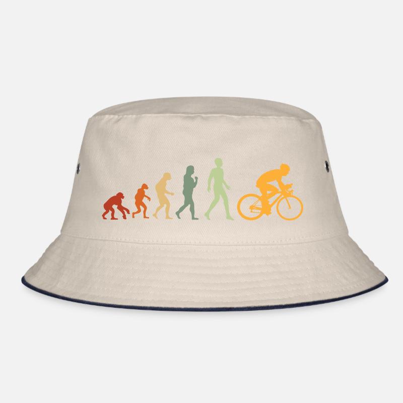 Evolution Cyclist Gift for Cyclist Bicycle MTB Bucket Hat