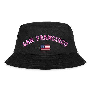 San Francisco, America, USA - Bucket Hat - black - Front - Lela (165cm)