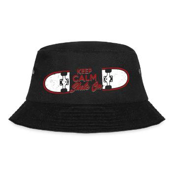 Keep Calm Skate On Skateboard Skater Skateboarding - Bucket Hat - black - Front - Lela (165cm)