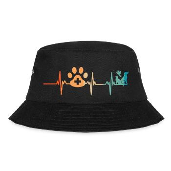 Veterinary heartbeat - Bucket Hat - black - Front - Lela (165cm)