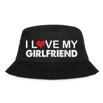 ICH LIEBE MEINE FREUNDIN Valentinstag Mann Frau - Bucket Hat - Schwarz - Vorne - Lela (165cm)