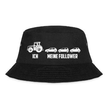 traktor ich meine follower trecker landwirt - Bucket Hat - Schwarz - Vorne - Lela (165cm)