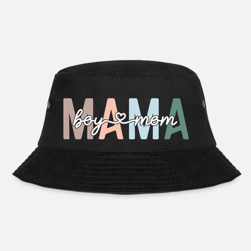 Mama Boy Mom Retro Muttertag - Bucket Hat - Schwarz