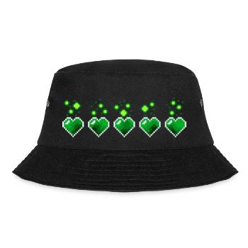 Retro Green Poison Heart Pixel Video Game - Bucket Hat - black - Front - Lela (165cm)