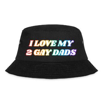 Ich liebe meine 2 schwulen Väter LGBTQ Pride - Bucket Hat - Schwarz - Vorne - Lela (165cm)