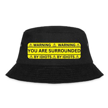 funny sayings warning sign - funny motif - Bucket Hat - black - Front - Lela (165cm)