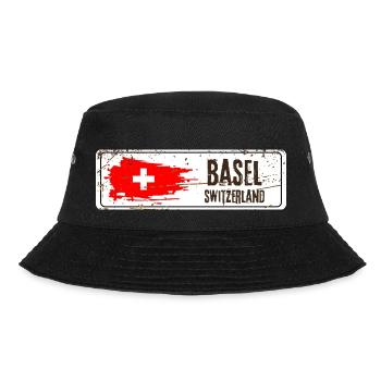 Basel Switzerland Flag - Bucket Hat - black - Front - Lela (165cm)