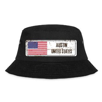 Austin Flagge der Vereinigten Staaten - Bucket Hat - Schwarz - Vorne - Lela (165cm)