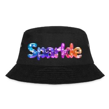 Effekt "Glitzernder Text" - Bucket Hat - Schwarz - Vorne - Lela (165cm)